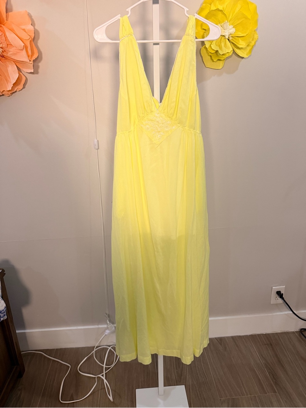 Anthropologie Neon Yellow Sleeveless Dress